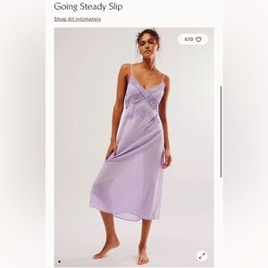 Free People *Going Steady* Lavender Beaded Slip Dress! Nwot.